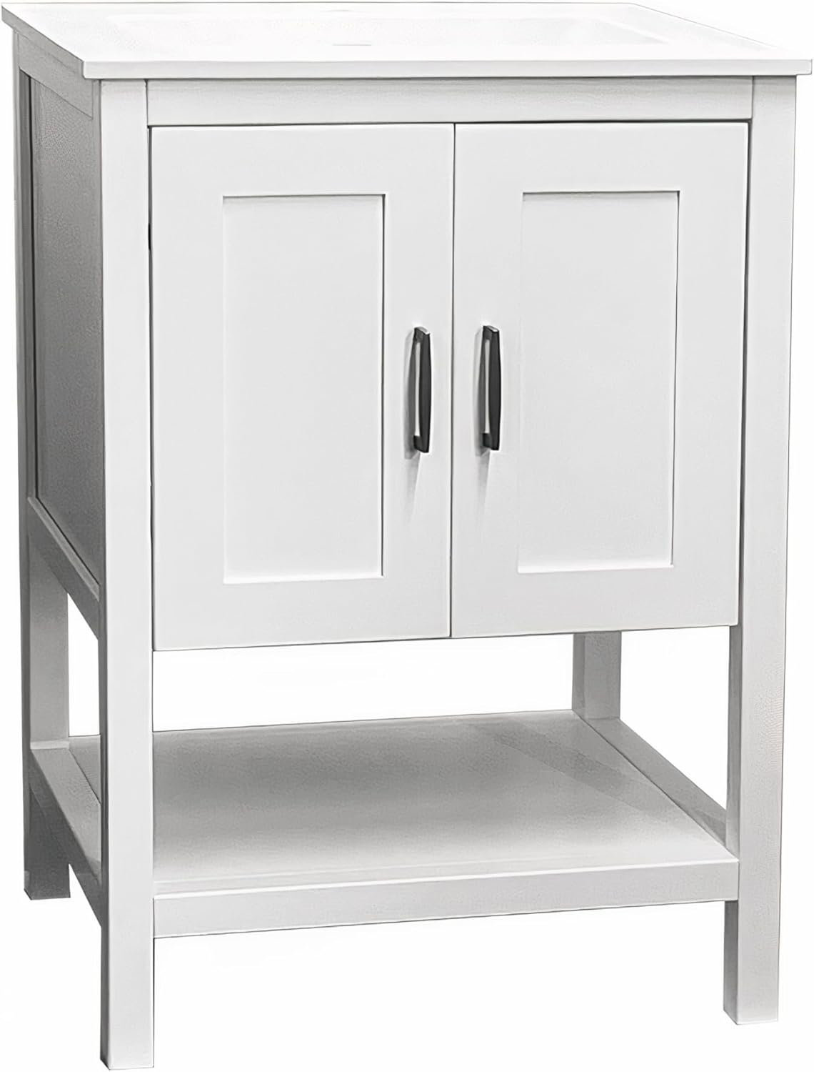 Vanity Atelier 24" Freestanding Bathroom Vanity with Open Shelf, Solid